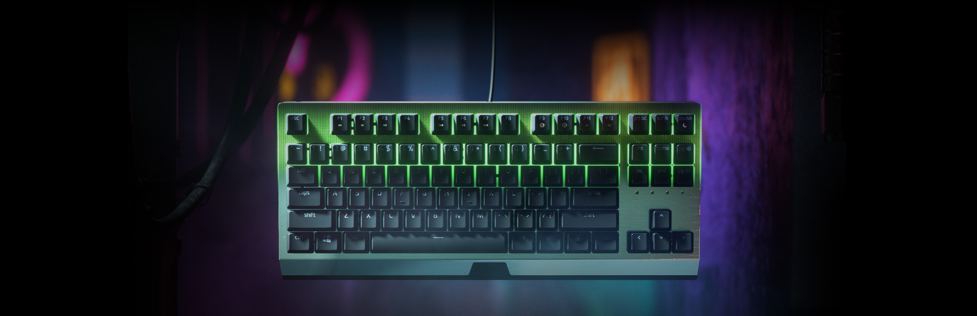 Bàn phím cơ Razer Blackwidows V3 Tenkeyless (USB/RGB/Green switch/Đen) (RZ03-03490100-R3M1) có thiết kế kim loại chắc chắn